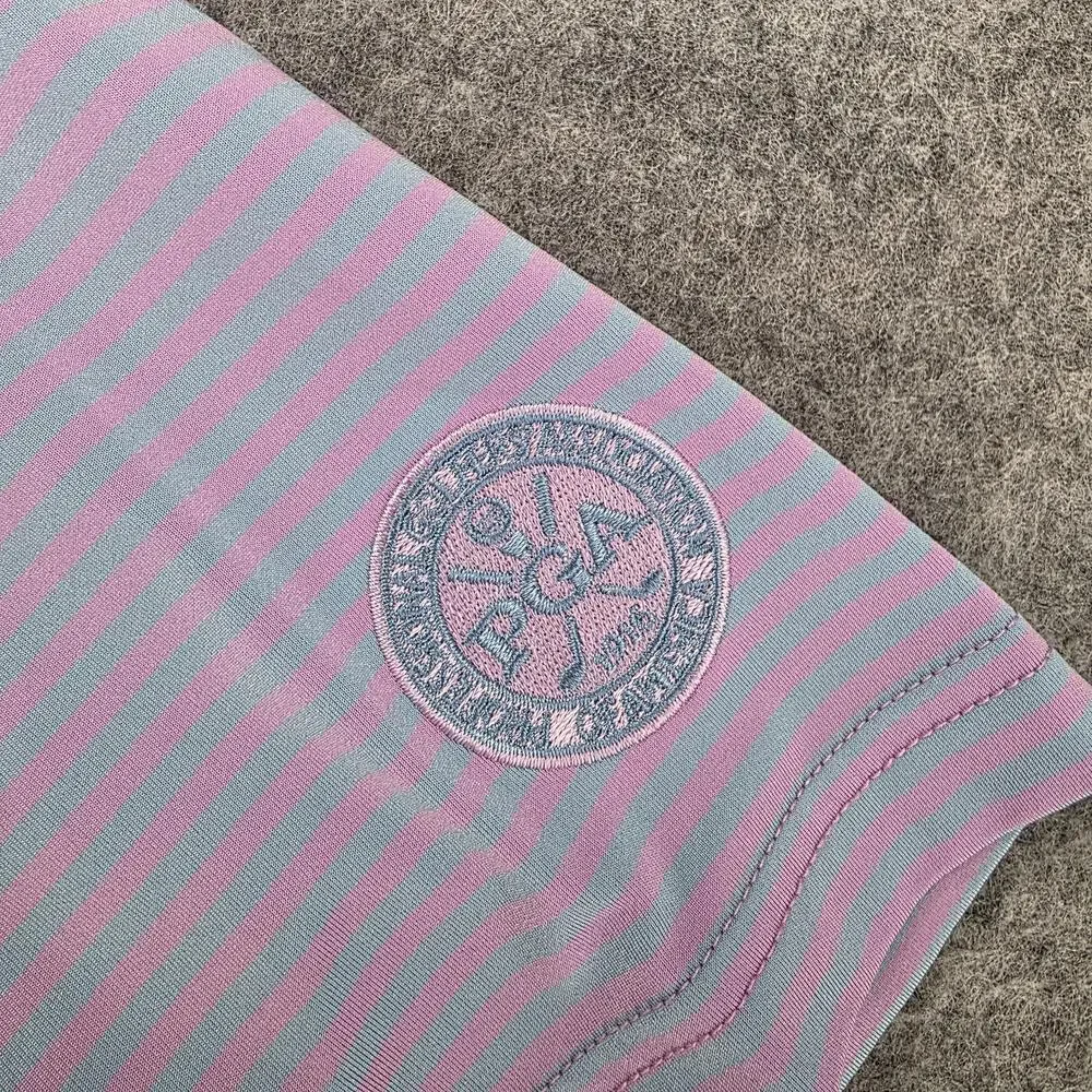2020 PGA Harding Park Shirt Mens Medium Purple Stripe Golf Polo RLX Ralph Lauren